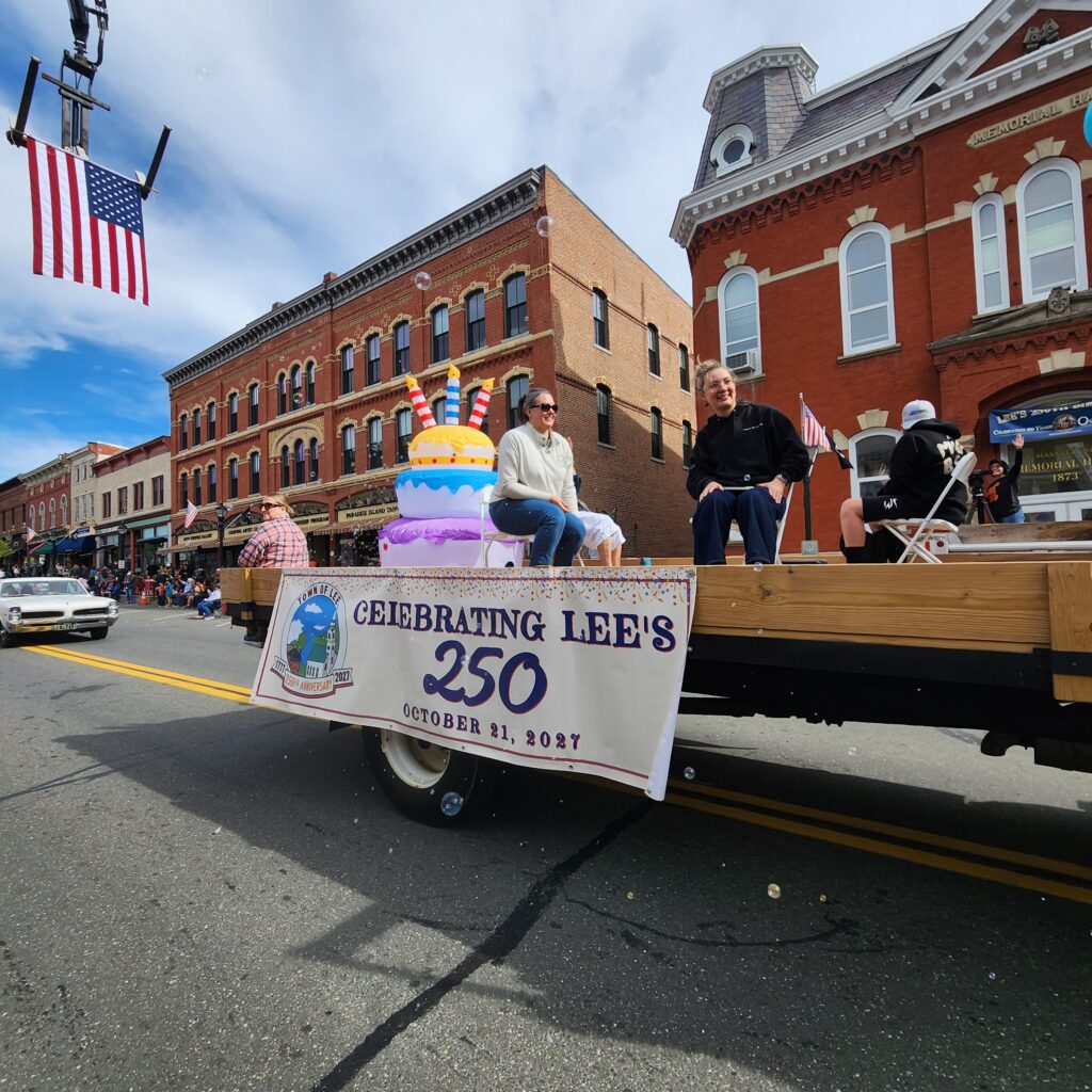 Celebrating Lee's 250 parade float on Main Street during Founders Weekend 2026